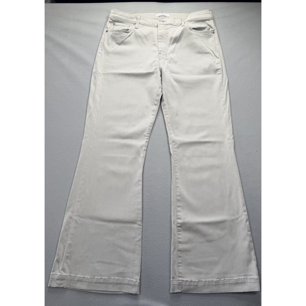 7 For All Mankind Dojo Flare Jeans Womens Size 33 Gray Stretch Denim Pants